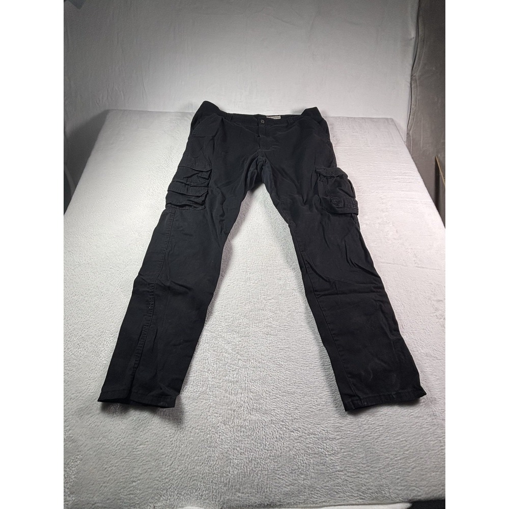 Wrangler Regular Taper Cargo Pants Black 40x32 Mens Flat Front Tapered Leg